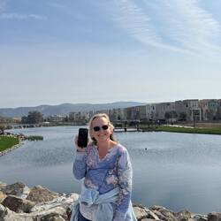 Lee taking the tour by phone