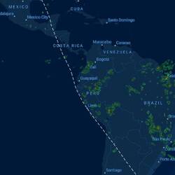 Our route from IAH to EZE — Houston, TX.