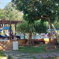 Rückblick aufs Urlaubshotel.