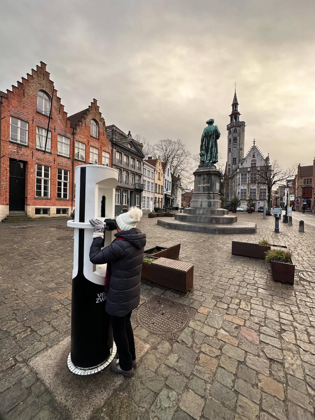 Gerri enjoying a virtual tour back to the 1300's