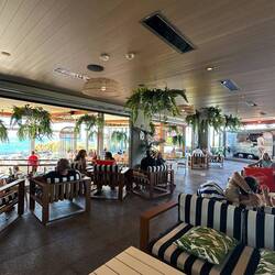 The Airstream on the right with views over the ocean to the left. A magic spot for some $5 drinks