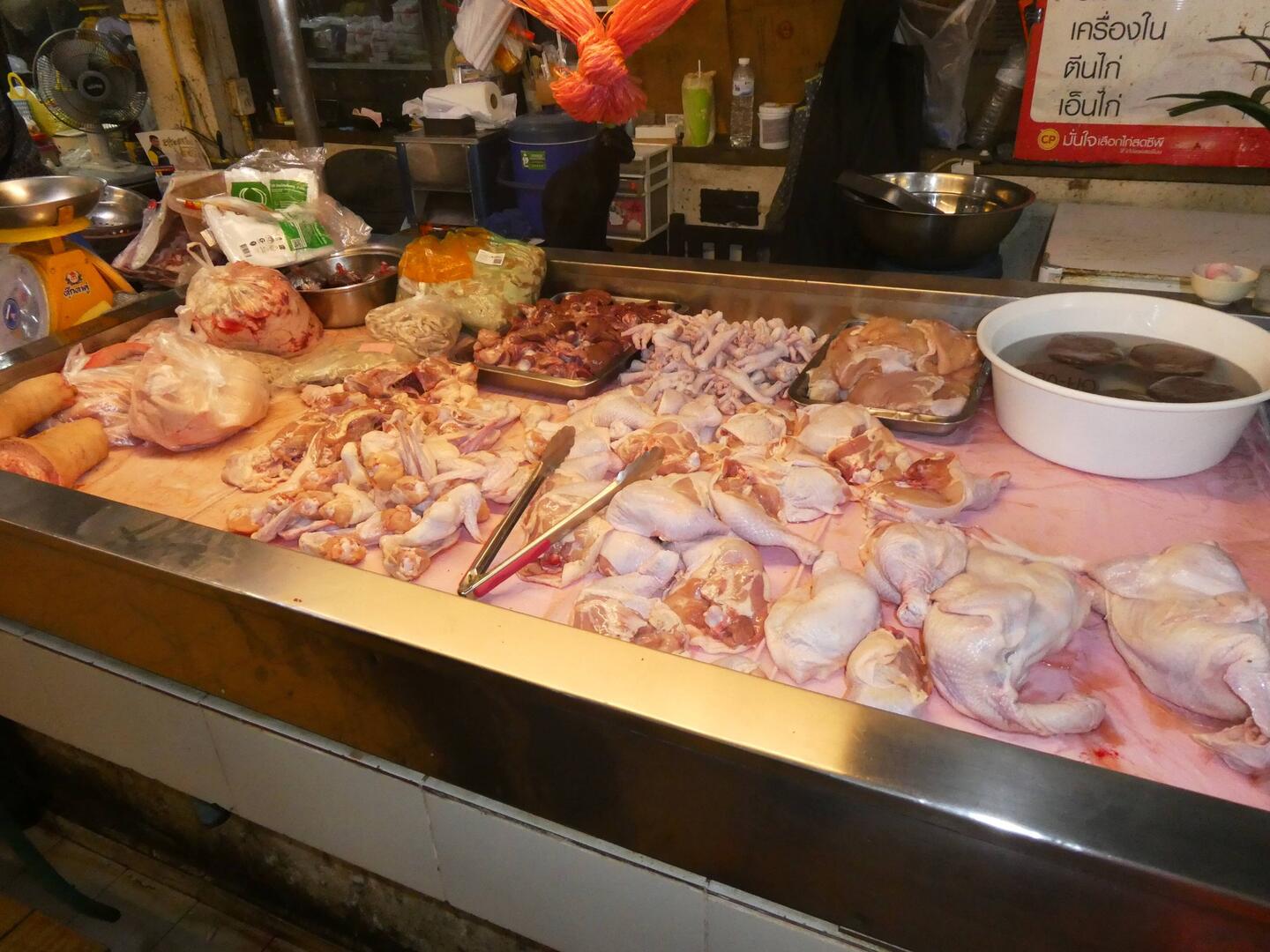 Chicken on sale at the market
