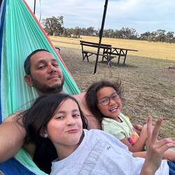 Dad's chill n nap quickly turned into a make shift playground