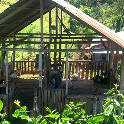 Så här bodde fåren, strax bredvid restaurangen.
