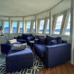 Inside the lighthouse cabin