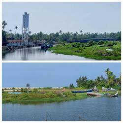 Lighthouse / First glimpse of the Arabian Sea (behind the beach)