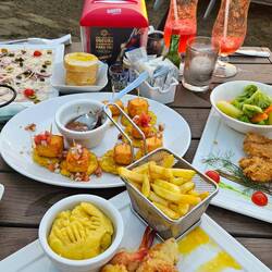 Lecker Shrimps mit Knobi gegessen