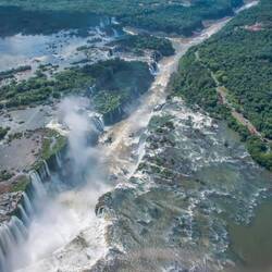 Aerial view of Iguazu Falls