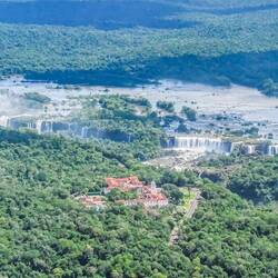Aerial view of Iguazu Falls Brazil side