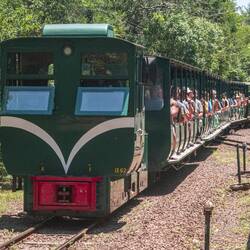 Train that takes everyone from the park entrance to Iguazu Falls Argentina side