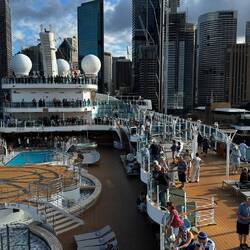 View of ship at Sail away party