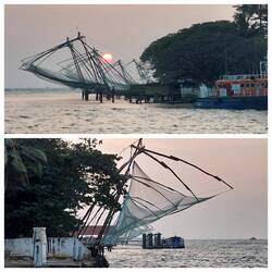 Chinese Fishing Nets at dusk; Vulpeen Island / Willingdon Island