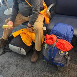 Here's our backpacks with everything we need for 3 months.