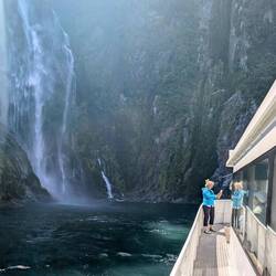 Selfie time in front of the Stirling waterfall