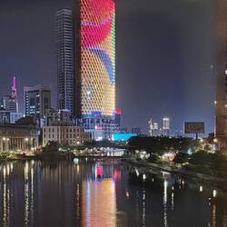 IFC One Saigon, formerly known as Saigon One Tower, illuminated at night in Ho Chi Minh City