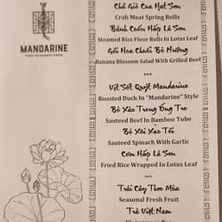 Dining at the Mandarine Restaurant