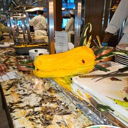 Carved decoration for the South American chef's market dinner in the Terrace Cafe