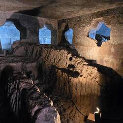 This is an unfinished cave and shows how hard it must have been to plan and create the finished cav