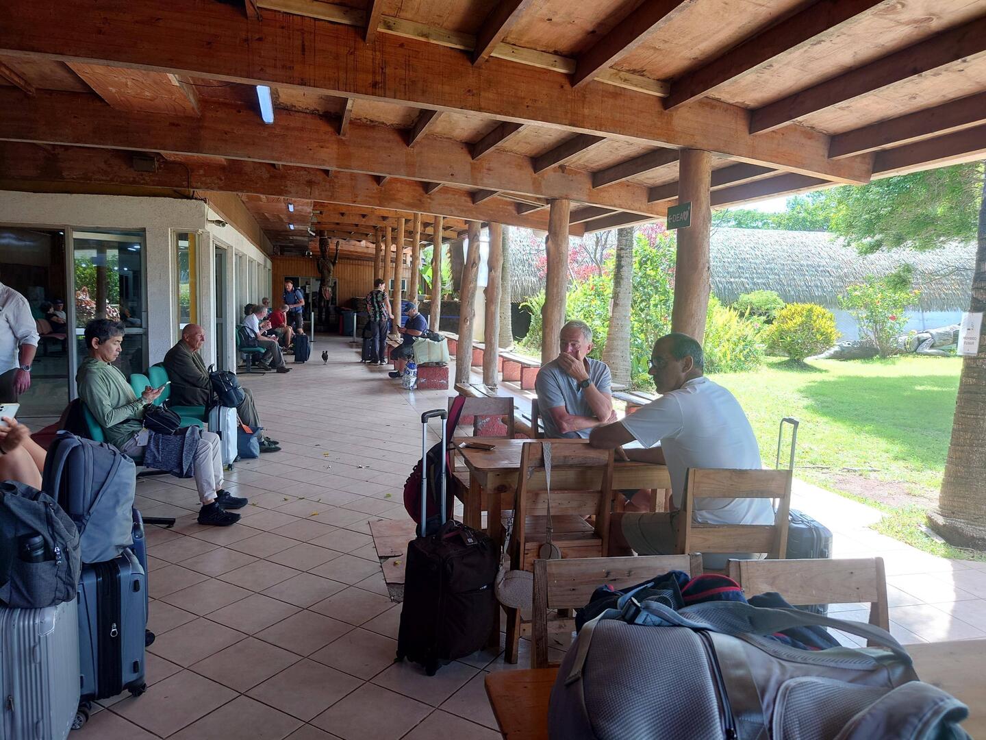 Open air departure lounge