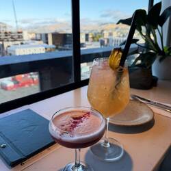 Cocktails at Pink Lady. If we had to pick this was our fav rooftop. Great music and views