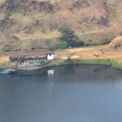 Das Bootshaus der Lodge am Blue Lake