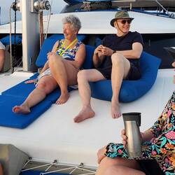 The front of the catamaran!