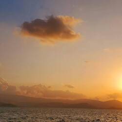 The setting sun coloring the clouds!