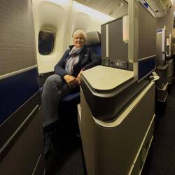 A nice little cubby in Polaris Business on United ... thanks for the upgrade UA — IAH, Houston.