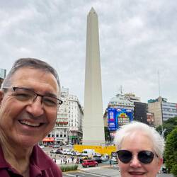 The Obelisco on Avenida 9 de Julio — Buenos Aires, Argentina.