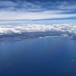 We flew over lake Titicaca, it was vast.