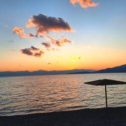 Abendstimmung am Strand von Agios Minas