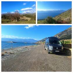 Unser Stellplatz am Golf von Korinth