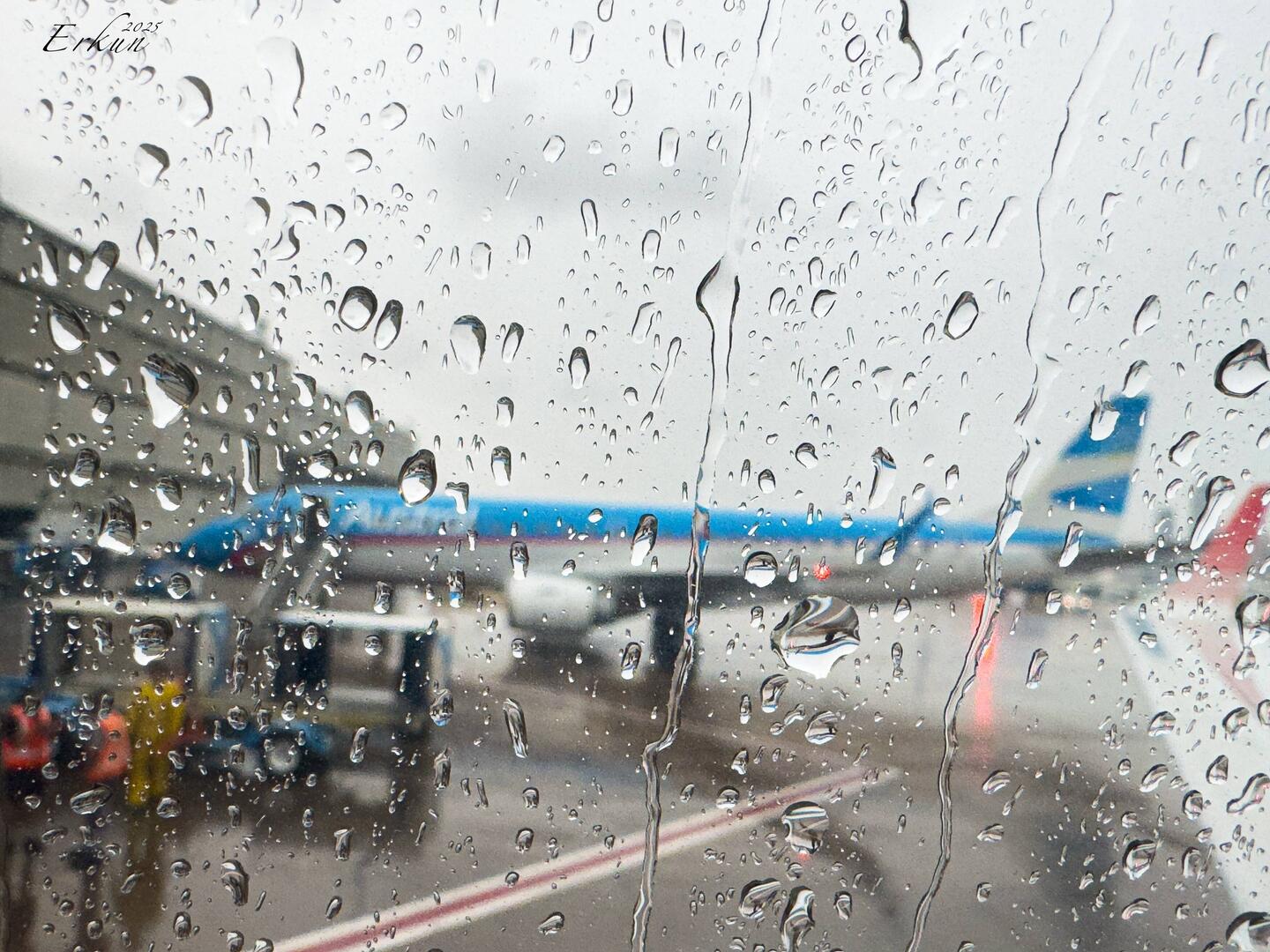 Still raining as we push back from our gate @ AEP — Buenos Aires, Argentina,