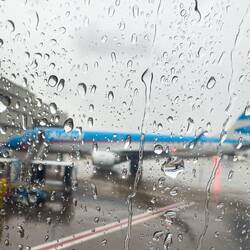 Still raining as we push back from our gate @ AEP — Buenos Aires, Argentina,