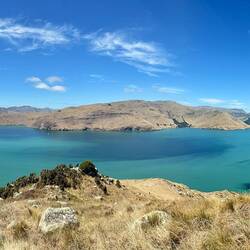 Made it around the point and now looking across at Banks Peninsula