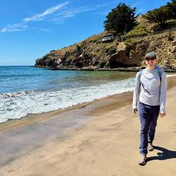 Had to walk across the beach. You can see one of the beach bungalows in the background