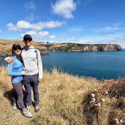 Looking back at Taylor's Mistake Beach and the beach bungalos covering the serounding hills.
