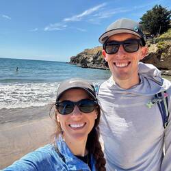 Chels even put her toes in. Water felt a little warmer than CA