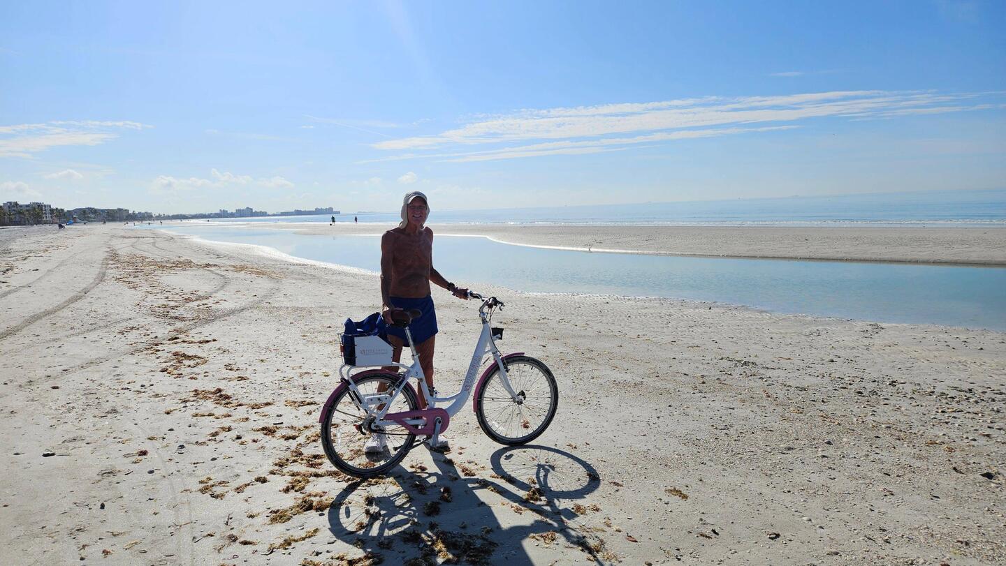 2 hour bike ride on the beach