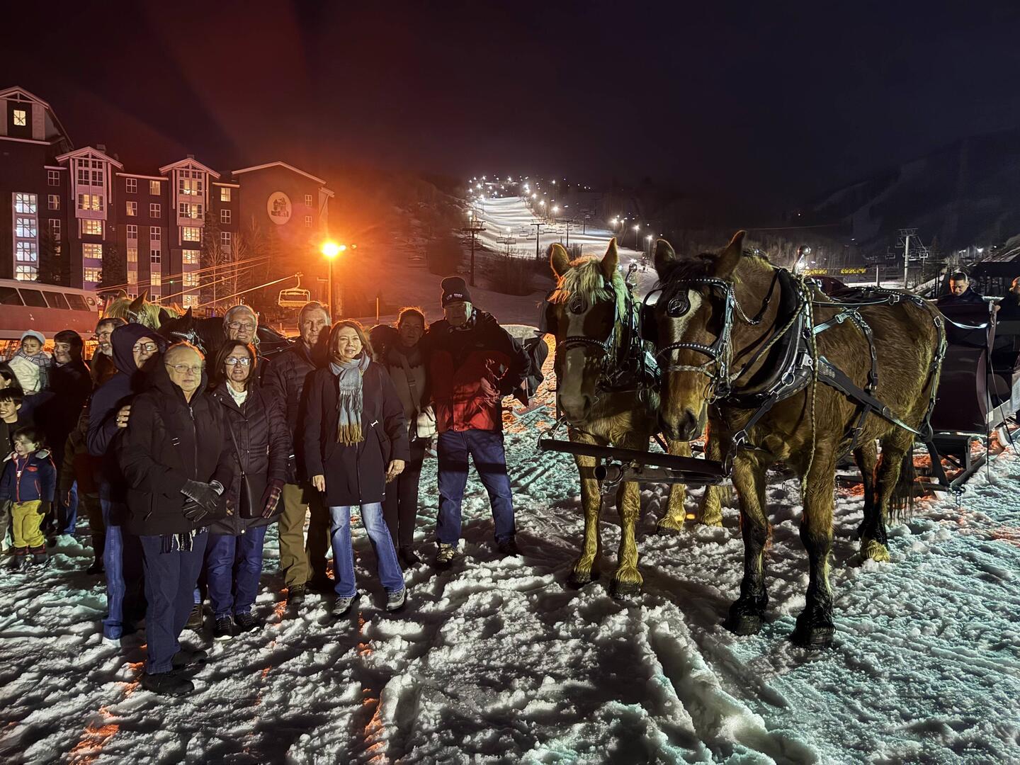 The gang at Snowed Inn sleigh ride