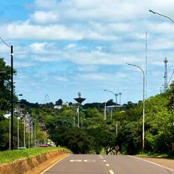 The ferris wheel is in Brazil ... on the way to the Triple Frontier Landmark — Argentina.