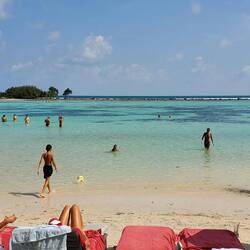 The beach has grown significantly wider over the past nine days!