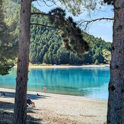 The beach next to the campsite