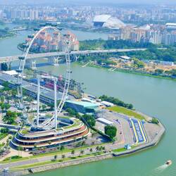 Das Flyer ( in London nennt man sowas Golden Eye) mit einem Teil des Formel 1 Stadtkurses.