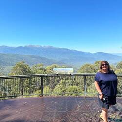 The lookout looking towards Mt Kosciusko