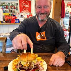 The Big Barny cut in half