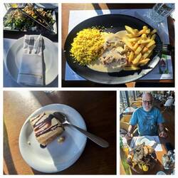 Riesenportionen: Salat für 4, Hähnchen m. Haloumi, Grillteller f. 3 u. Kuchen auf's Haus - Doggybag!