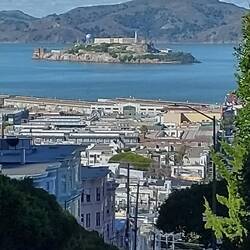 San Francisco with Alcatraz in background