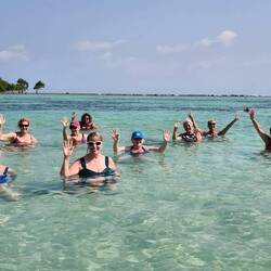 A pic of our group all in the water while 4 of us played bridge!