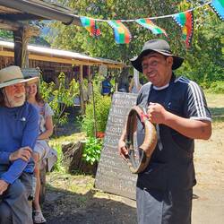 Fernando, a Mapuche guy who cooked/served us delicious bbq lamb, near Pucon